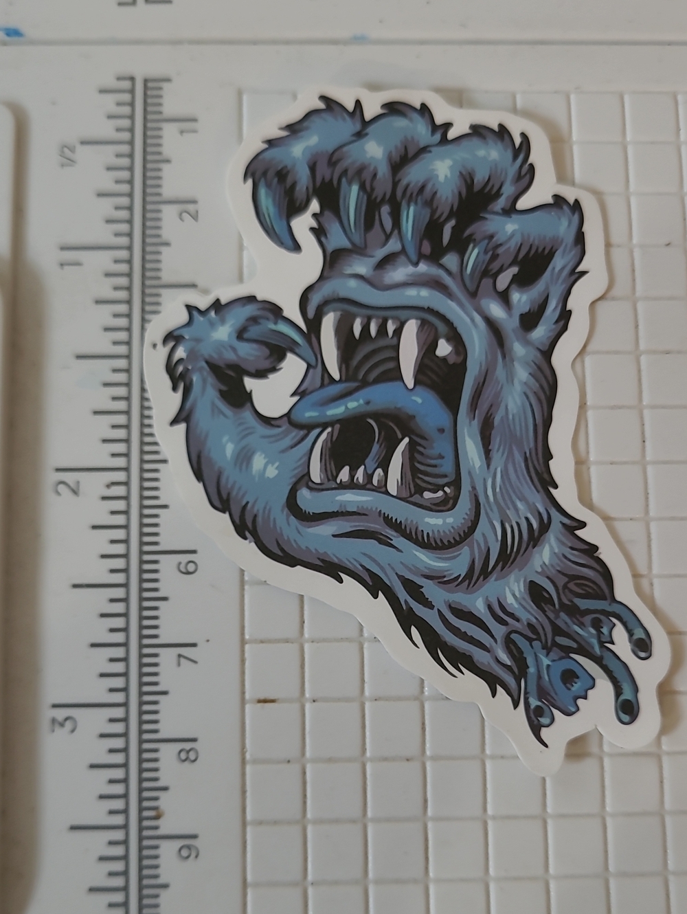 Blue Monster Hand Vinyl Sticker - Home Design Decal Cool Sticker
